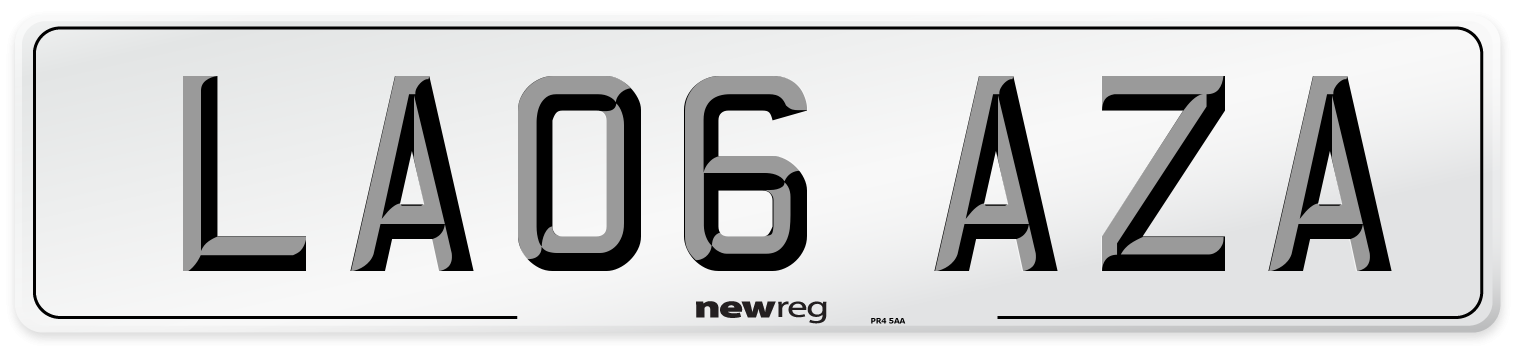 LA06 AZA Number Plate from New Reg